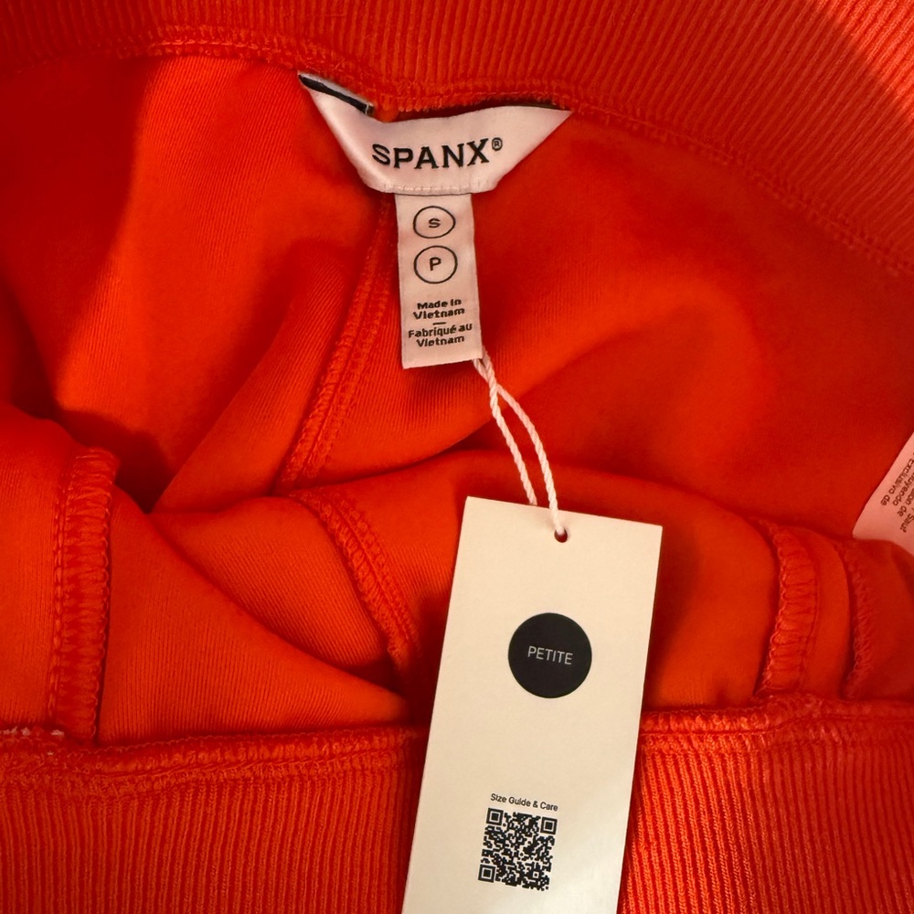 SPANX Red Track Pants with White Piping, Size Small - Picture 4 of 9